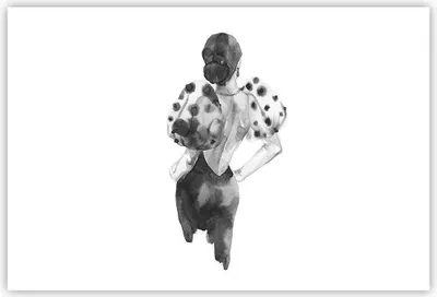 Produktbild von Poster - Poster ohne Rahmen - Frau Aquarell Schwarz - 91,5x61 cm - Wand Bild - Wanddeko - Wandbilder - Kunstposter - Wandposter - Bilder - Kunstdruck - Wanddekoration - Wandbild - P2XAA91x61-4805