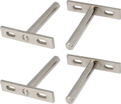 Image de 2 paires de supports d'étagères flottants pour étagère murale, étagère flottanteinvisible | Support d'étagère en bois 3 pouces - support d'étagère invisible pour étagère suspendue bibliothèque | support de tablette 76mm caché - support d'étagère en T