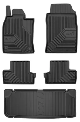 Productafbeelding van Rubberen automatten + kofferbakmat voor MINI One I 2001-2006 (hatchback) – 5-delig, zwart, op maat – Wielganizator