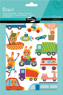 Produktbild von Maildor 10x Baby, 6 Stickerbogen 14,8x21cm, Transportmittel - Mehrfarbig AE166C