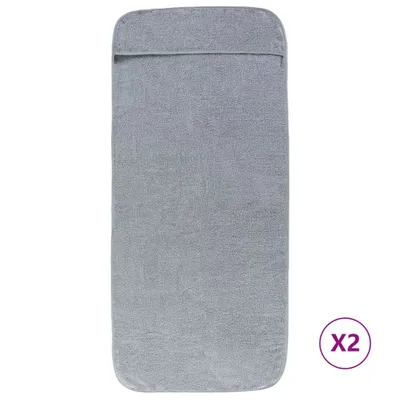 Zdjęcie produktu dla vidaXL Ręczniki plażowe 2 szt. Szary 60x135 cm Tkanina 400 GSM
