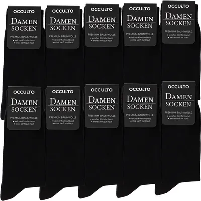 Produktbild von Occulto Damen Schwarze Socken 10-20er Pack (Modell: Hermine)