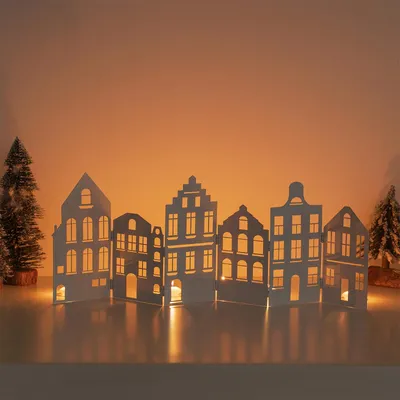 Metall-Kerzenhalter-Set 70 cm, weiß, für Teelichter, Weihnachtsdekoration