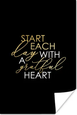 Produktbild von MuchoWow® Poster Zitate - Herz - Gold - Weiß 60x90 cm - Wanddekoration