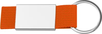 Produktbild von Schlüsselanhänger mit orangen Stoffbändchen
