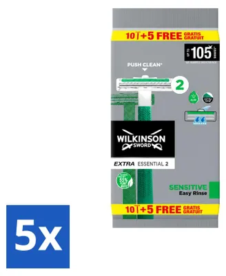 Image de 5 rasoirs jetables Wilkinson Extra 2 Sensitive – Pack économique – 5 pièces