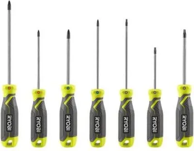Obrázok produktu pre Sada skrutkovačov RYOBI, 7-dielna, magnetická, PH1, PH2, PZ1, PZ2, T15, T20, T25