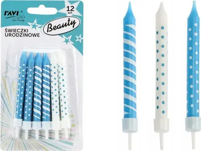 Zdjęcie produktu dla Świeczki urodzinowe Ravi Beauty 12 sztuk