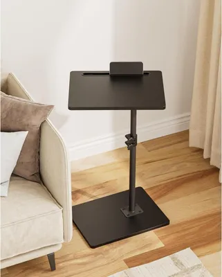Immagine prodotto di Tavolino a C regolabile in altezza con rotazione a 360° 40x30x(45-81) cm legno nero