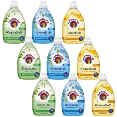 Produktbild von TESTPAKET CHANTECLAIR Ammorbidente i Concentrati Weichspüler (9 x 1000ml) lang anhaltender Duft 50 Wäschen Waschmittel