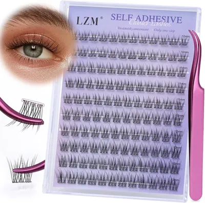 Produktbild von Wimpern Cluster, selbstklebend, 120 Stück, 10-13 mm, mit Pinzette, für Augen