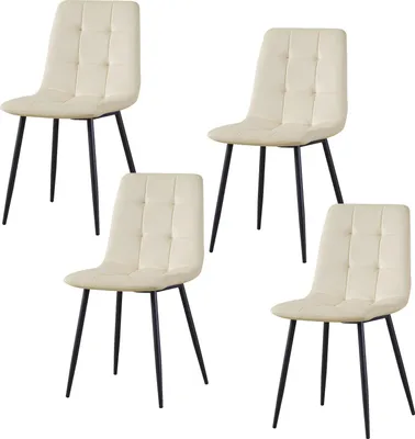Produktbild von 4 Stühle Mesa Modern Samt, Sitzhöhe 49,5 cm, 44,5x53x86,5 cm (BxTxH)
