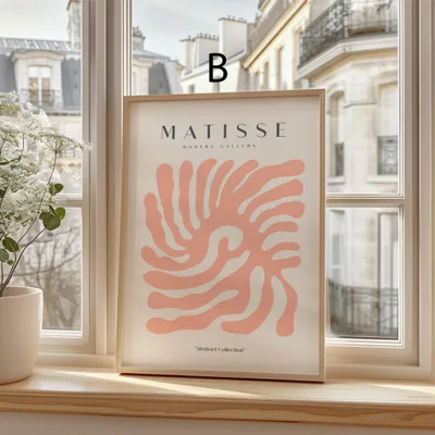 Produktbild von Matisse Poster · Geschenkidee · Abstrakte Formen Matisse Scherenschnitt Kubistische Porträts · Dekoprint ohne Rahmen · Motiv B · 50 × 70 cm