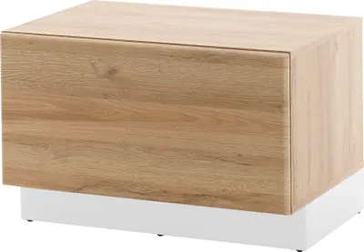 Produktbild von LIVOJO M15 Wohnzimmer Lowboard schmal 70 x 46 x 48 cm Weiß Hochglanz & Grandson Oak hell