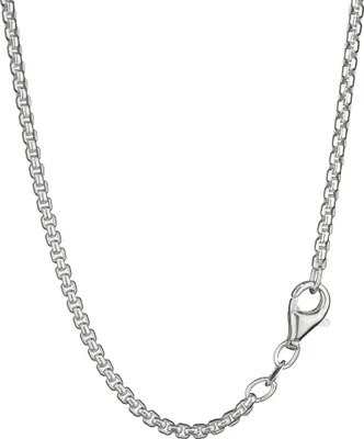 Produktbild von 40cm elegante Venezianerkette oval gedrückt 925 Silber 1,9mm breite Halskette
