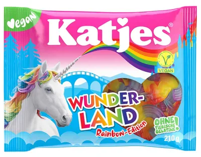 Zdjęcie produktu dla Katjes Wunderland Rainbow Żelki owocowe wegańskie Opakowanie 210 g
