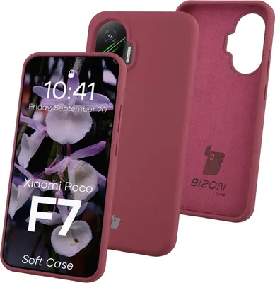 Produktbild von Silikon Handyhülle für Xiaomi POCO F7, Bizon Soft Case, Pflaumenfarbe