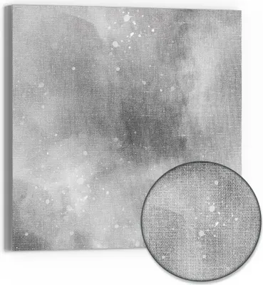 Produktbild von DEQORI Hybrid Leinwand Bild 30x30 cm 'Nebel und Sterne' Wandbild Glas flach modern