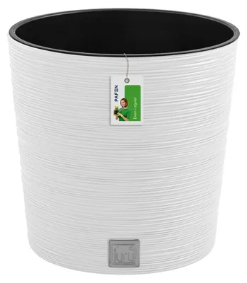 Produktbild von Übertopf Furu Round Kunststoff Ø 30 cm H 29,4 cm weiß inkl. Pflanzeinsatz