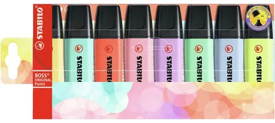 Immagine prodotto di STABILO Boss Original Pastel evidenziatore 8 pz Punta smussata Multicolore