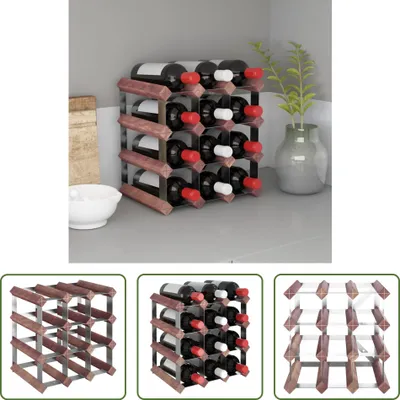 Image de The Living Store Casier à vin pour 12 bouteilles Pin massif brun
