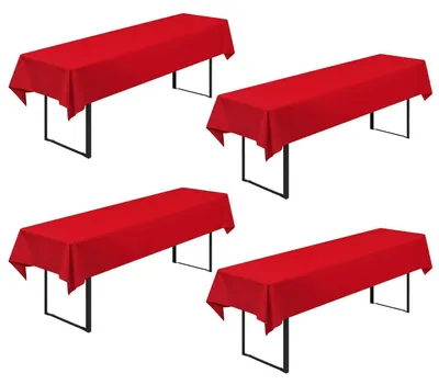 Produktbild von Biertisch Hussen 4 Stück Rot 250x100cm Polyester Waschbar Blickdicht