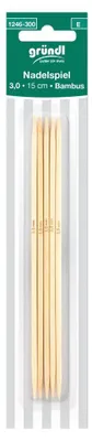 Produktbild von Gründl Nadelspiel Bambus 3 mm,15 cm natur