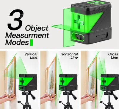 Image de Niveau laser automatique, niveau laser à 2 lignes, ligne laser à croix verte, outil laser d'alignement pour l'accrochage d'images et le bricolage