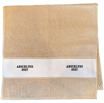 Produktbild von Huuraa Handtuch Abschluss 2027 Schulabschluss 50x100cm Sand Baumwolle Handtuch Geschenkidee