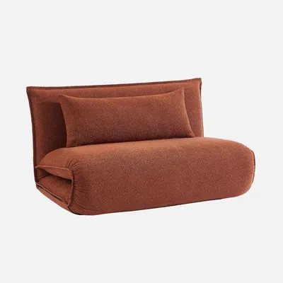 Produktbild von sweeek - 2-Sitzer Schlafsofa mit Bezug aus strukturiertem Bouclé - Terracotta
