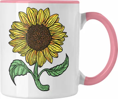 Produktbild von Trendation - Lustige Sonnenblume Tasse Geschenk für Sonnenblumenliebhaber (Rosa)