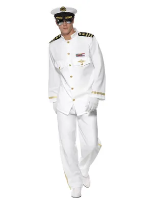 Produktbild von Kapitän Deluxe Kostüm, mit Jackett, Hose, Mütze und Handschuhen
