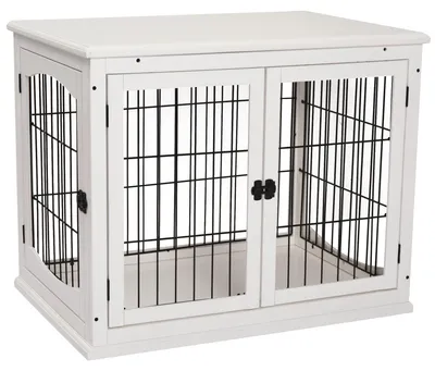 Produktbild von PawHut Hundekäfig Möbel mit 2 Eingängen Moderne MDF Hundebox für Zuhause Indoor