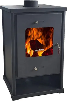 Produktbild von A+ Kaminofen EKO 96175 Anthrazit Holzofen 10,2 kW Kamin Ofen Dauerbrandofen Werkstattofen Schwedenofen Hüttenofen Heizofen, Höhe 79 cm, Breite 50 cm, Tiefe 42 cm, 64 kg