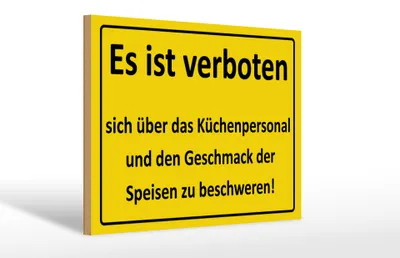 Produktbild von Holzschild Spruch 30x20cm Verboten über Küchenpersonal
