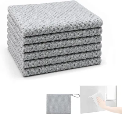 Produktbild von Mikrofaser Waffeltücher, 6 Stück, 30 x 40 cm, wiederverwendbar, für die Küche