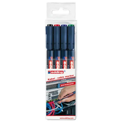 Obrázok produktu pre Edding 8407, Viacfarebný, Modrá, 4 farba/farieb, Hrubá, 0,3 mm, 4 kusov