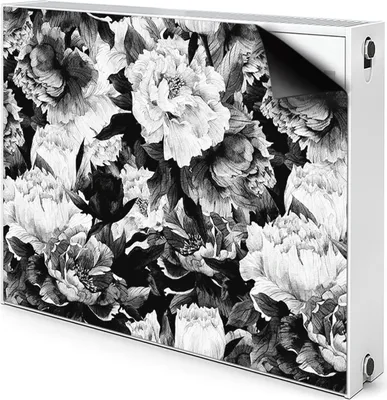 Produktbild von Magnet Verkleidung Abdeckung Heizkörperabdeckung Heizkörperabdeckung 90x60 cm  - Schwarze Rosen