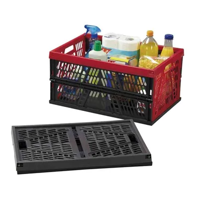Image de alpfa Boîte pliante 45 litres, plastique, 53,5 x 35,5 x 26,5 cm (couleur au hasard, 1 pièce)
