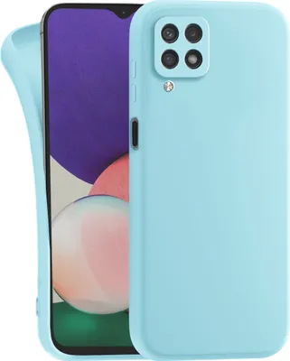 Produktbild von Hülle für Samsung Galaxy A12 5G - Handyhülle mit Kameraschutz Cover aus Silikon in Hellblau