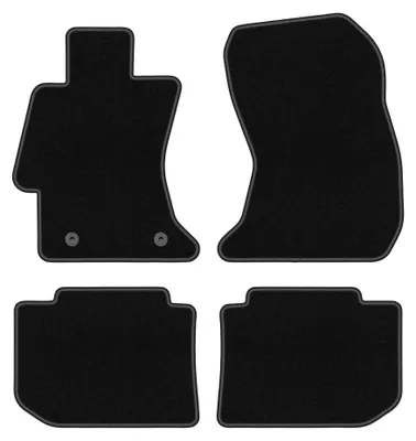Produktbild von Velours-Fußmatten für Subaru Impreza IV 2011-2016 (Schrägheck/Limousine) – 4-tlg, Schwarz, passgenau – Wielganizator BASIC