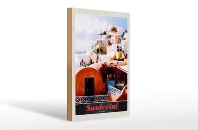 Produktbild von Holzschild Reise 20x30cm Santorini Griechenland Europa Insel