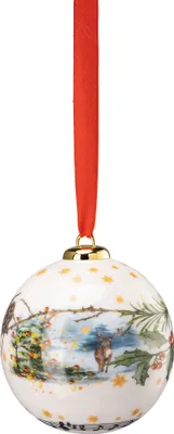 Imagen del producto de Hutschenreuther, esfera de porcelana "Canciones de Navidad 2023", blanca / multicolor