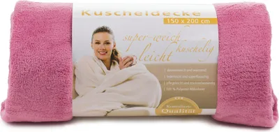 Produktbild von GÖZZE Kuscheldecke Heim- und Schlafdecke leichte flauschige Mikrofaser-Kuscheldecke im Uni-Design Altrosa 150 x 200 cm