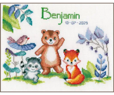 Produktbild von Vervaco Kreuzstich Stickpackung "Tiere", Zählmuster, 27x19cm