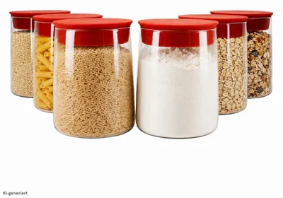 Zdjęcie produktu dla Bormioli 6-częściowy zestaw słoików do przechowywania Omnia 0,75L z silikonową pokrywką Słoiki do przechowywania