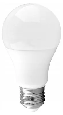 A white LED light bulb with a silver screw base, isolated on a white background.