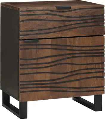 Image de Table de chevet Noyer 50 x 33 x 60 cm Bois d'ingénierie