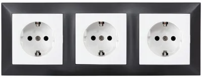 Image de Adelid LoveMe Prise Triple Schuko Avec Cadre Noir