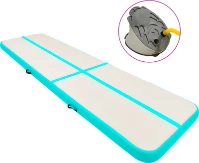Produktbild von The Living Store Aufblasbare Gymnastikmatte mit Pumpe 800x100x20 cm PVC Grün